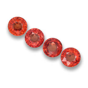 Rojo claro Zafiro Gema - 0.5ct Faceta Redonda (ID: 461050)