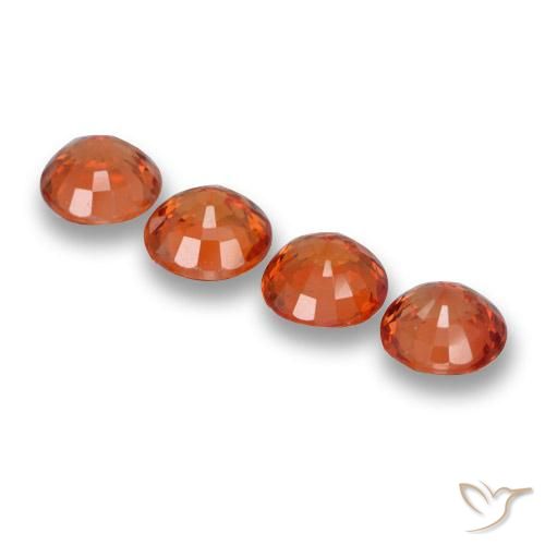 Sapphire Gemstones in 5 mm (calibrated) Size for Sale, Sapphire Stones in Intense Red Color