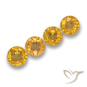 2.15 ctw Golden Sapphire Stones, Natural Sapphire in Round Facet Shape for Sale