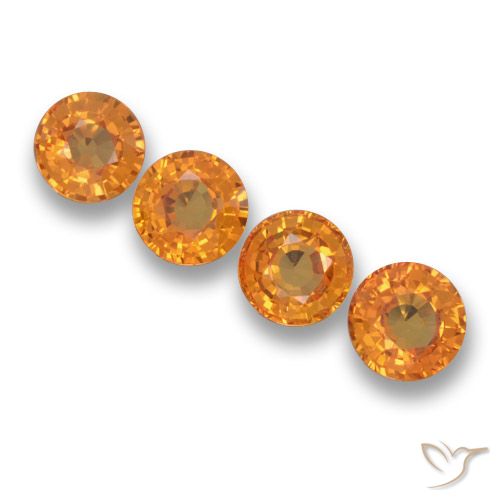 tieforange Saphir Edelstein - 0.6ct Rund Facettenschliff (ID: 461055)
