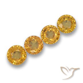 2.39 ctw Orange Sapphire Stones, Natural Sapphire in Round Facet Shape for Sale