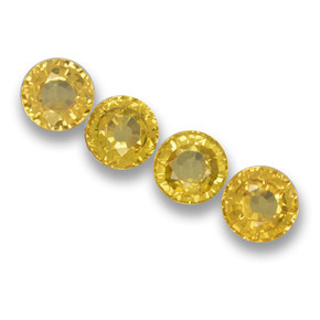 Deep Yellow Saphir Edelstein - 0.6ct Rund Facettenschliff (ID: 461058)