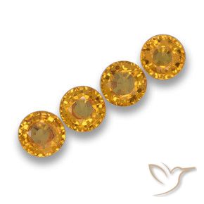 2.20 ctw Golden Sapphire Stones, Natural Sapphire in Round Facet Shape for Sale