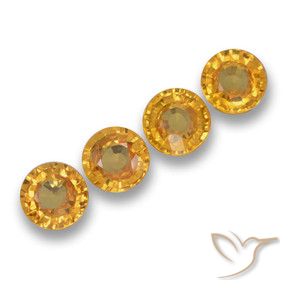 2.32 ctw Golden Sapphire Stones, Natural Sapphire in Round Facet Shape for Sale