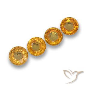 2.33 ctw Orange Sapphire Stones, Natural Sapphire in Round Facet Shape for Sale