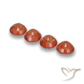 Sapphire Gemstones in 4.8 mm Size for Sale, Sapphire Stones in Reddish Orange Color