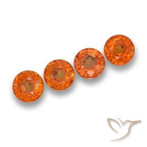 2.67 ctw Orange Sapphire Stones, Natural Sapphire in Round Facet Shape for Sale