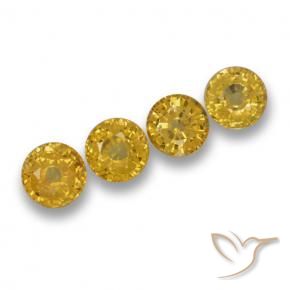 2.79 ctw Yellow Sapphire Stones, Natural Sapphire in Round Facet Shape for Sale