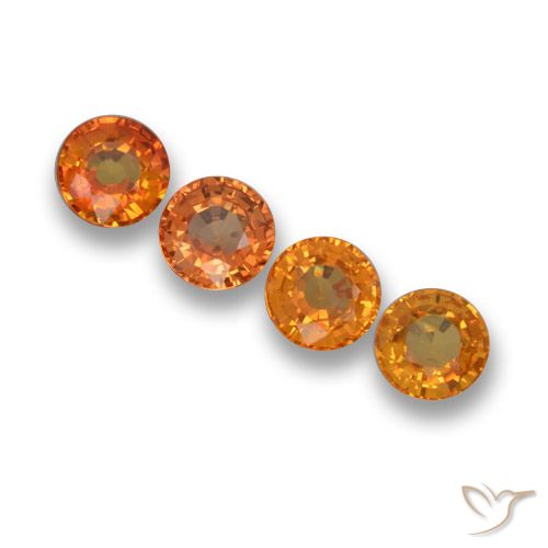 2.35ctw Natural Bright Orange Sapphire, Round, VVS-VS