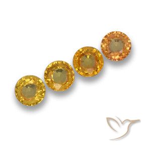 2.17 ctw Orange Sapphire Stones, Natural Sapphire in Round Facet Shape for Sale