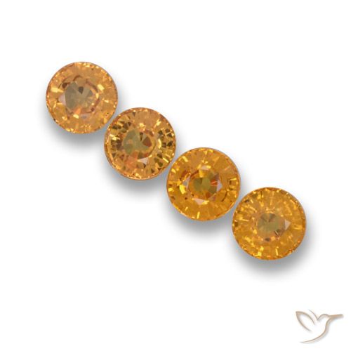 2.11ctw Natural Honey Orange Sapphire, Round, VVS-VS