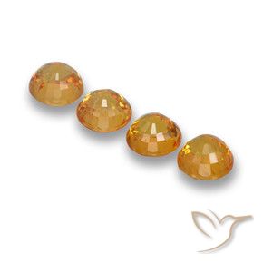 Sapphire Gemstones in 4.5 mm (calibrated) Size for Sale, Sapphire Stones in Honey Orange Color