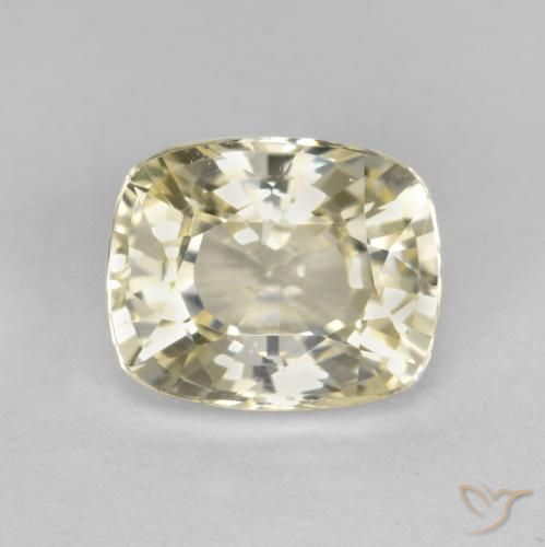 1.24 ct Yellow Sapphire Stone, Natural Sapphire in Cushion-Cut Shape for Sale