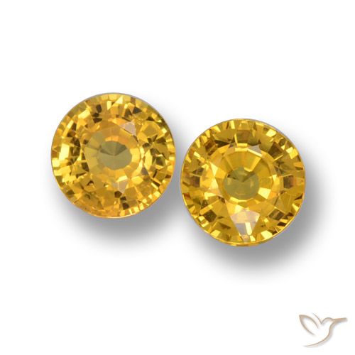 1.14 ct Loose Yellow Sapphire, 4.9 mm Round Cut From Tanzania, Photo A