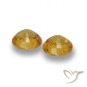 Sapphire Gemstones in 5 mm (calibrated) Size for Sale, Sapphire Stones in Golden Color
