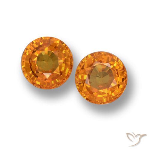1.11 ct Loose Orange Sapphire, 4.8 mm Round Cut From Tanzania, Photo A