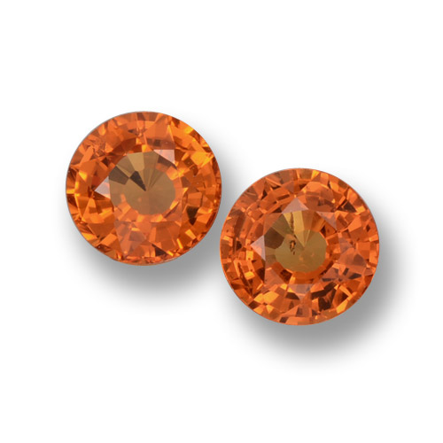 Fire Orange Sapphire Gem - 0.6ct Round Facet (ID: 461189)