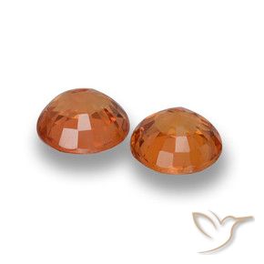 Sapphire Gemstones in 5 mm (calibrated) Size for Sale, Sapphire Stones in Medium Orange Color