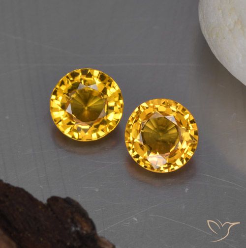 1.07 ctw Golden Sapphire Gemstones, Sapphire Gems in Round Facet Shape for Sale.