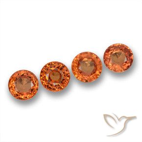 2.36 ctw Orange Sapphire Stones, Natural Sapphire in Round Facet Shape for Sale