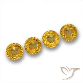 2.23 ctw Golden Sapphire Stones, Natural Sapphire in Round Facet Shape for Sale