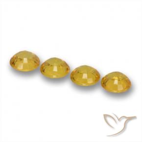 Sapphire Gemstones in 5 mm (calibrated) Size for Sale, Sapphire Stones in Dark Golden Color