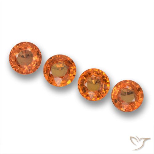 2.42ctw Natural Bright Orange Sapphire, Round, VVS-VS