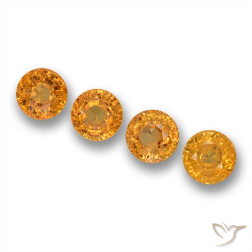 3.10ctw Natural Medium Orange Sapphire, Round, VVS-VS