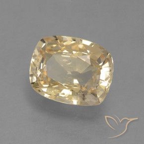 1.09 ct Golden Sapphire Stone, Natural Sapphire in Cushion-Cut Shape for Sale