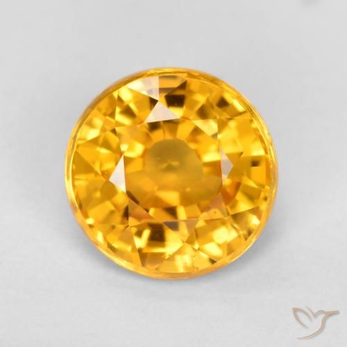 0.83ct Natural Medium Orange Sapphire, Round, VVS-VS