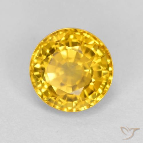 0.75ct Natural Golden Sapphire, Round, VVS-VS