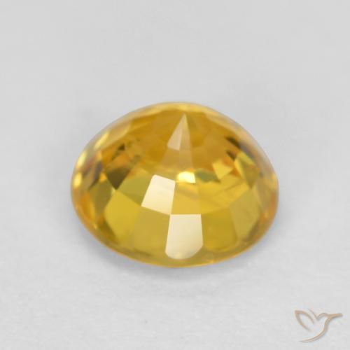 Sapphire Gemstone in 5 mm (calibrated) Size for Sale, Sapphire Stone in Golden Color