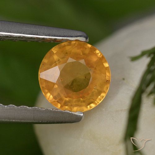 0.58ct Natural Deep Orange-Gold Sapphire, Round, VS