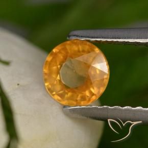 0.58 ct Golden Sapphire Stone, Natural Sapphire in Round Facet Shape for Sale
