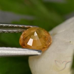 Sapphire Gemstone in 5 mm (calibrated) Size for Sale, Sapphire Stone in Deep Orange-Gold Color