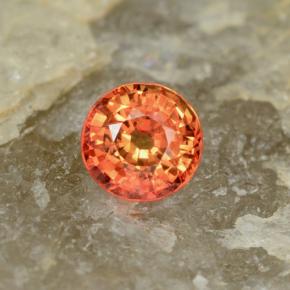 Roja Anaranjada Zafiro Gema - 0.7ct Faceta Redonda (ID: 461326)