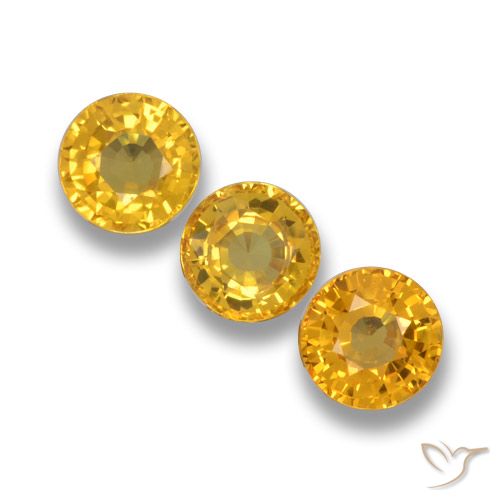 1.69ctw Natural Deep Golden Orange Sapphire, Round, VVS-VS