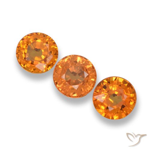 Reddish Orange Sapphire Gem - 0.6ct Round Facet (ID: 461331)