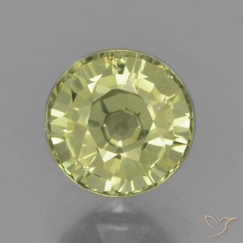 0.84ct Natural Greenish Yellow Sapphire, Round, VS
