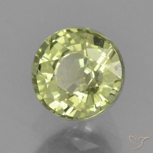 0.84 ct Yellow Sapphire Stone, Natural Sapphire in Round Facet Shape for Sale