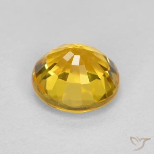 Sapphire Gemstone in 5 mm (calibrated) Size for Sale, Sapphire Stone in Golden Color