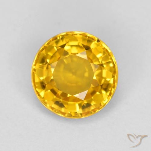 0.65ct Natural Golden Sapphire, Round, VVS-VS