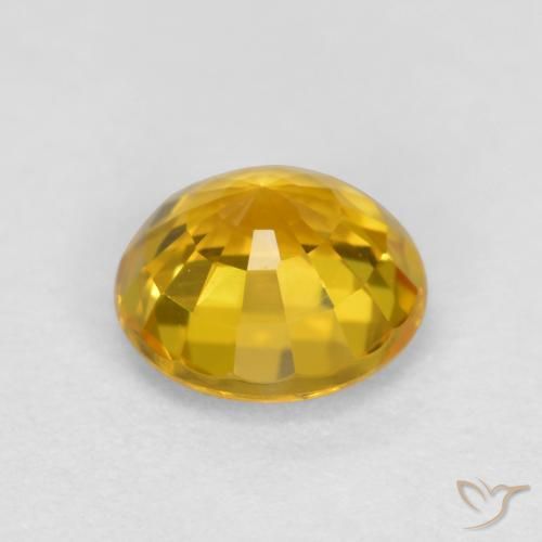 Sapphire Gemstone in 5 mm (calibrated) Size for Sale, Sapphire Stone in Golden Color