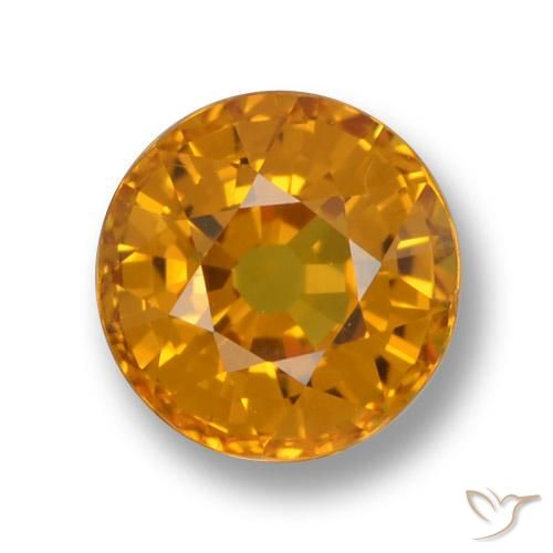Naranja medio Zafiro Gema - 1ct Faceta Redonda (ID: 461929)