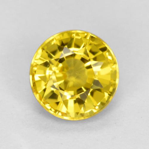 Light Honey Yellow Saphir Edelstein - 0.7ct Rund Facettenschliff (ID: 461934)