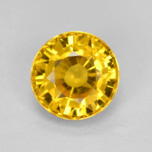 Honey Yellow Sapphire Gem - 0.7ct Round Facet (ID: 461937)