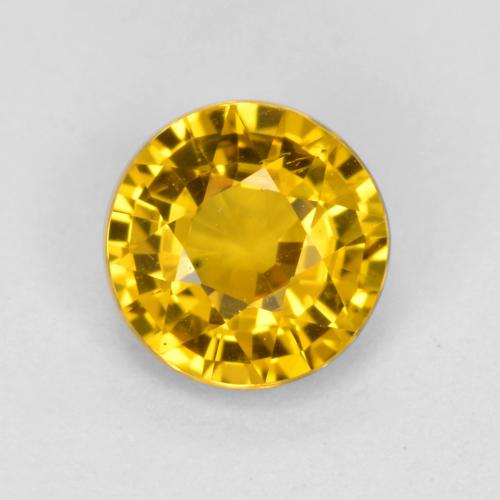Deep Yellow Sapphire Gem - 0.8ct Round Facet (ID: 461961)