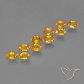 3.45 ctw Golden Sapphire Stones, Natural Sapphire in Oval Facet Shape for Sale