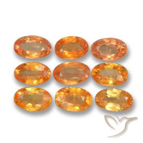 2.70 ctw Orange Sapphire Stones, Natural Sapphire in Oval Facet Shape for Sale