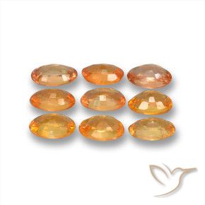 Sapphire Gemstones in 4.6 x 3.1 mm Size for Sale, Sapphire Stones in Bright Orange Color